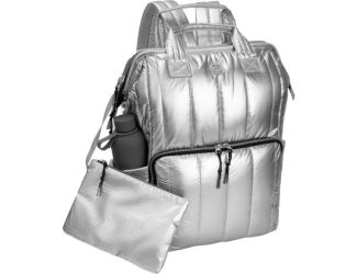 Metallic Quilted Backpack Size 18"