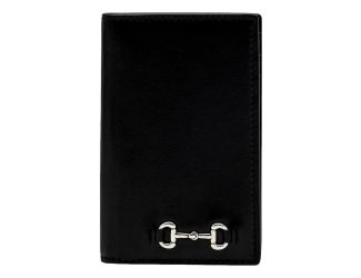 Gucci Horsebit Smooth Black Calfskin Long Card Case Wallet
