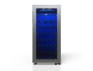 TCL 38 Bottle 3.4 Cu. Ft. Wine Cooler, Low Noise Operation, Digital Controls, LED Lighting, Glass Do