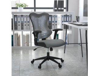 High Back Designer Gray Mesh Executive Ergonomic Chair with Adjustable Arms