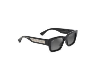 Kenui Polarized Sunglasses Shiny Black & Gray Frame Neutral Gray Lens
