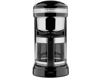 12-Cup Drip Coffee Maker with Spiral Showerhead and Programmable Warming Plate in Onyx Black