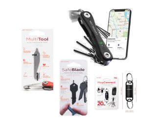 KeySmart iPro Smart Key Organizer works with Apple Find My - Bundle - Black