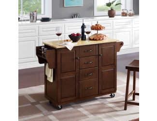 Eleanor Natural Wood Top Kitchen Cart