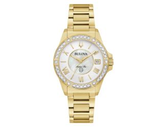 Ladies' Marine Star Gold-Tone Stainless Steel Watch Mother-of-Pearl Dial