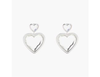 Double Heart Hoop Earrings