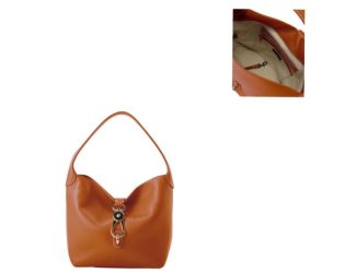 Lucca Leather Logo Lock Hobo