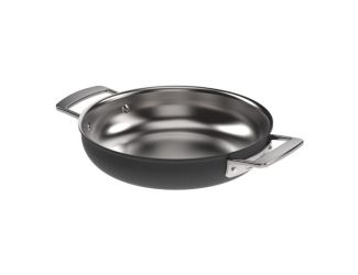 Black 5-Ply 9.5" Stainless Steel Fry Pan w/ Ceramic Exterior