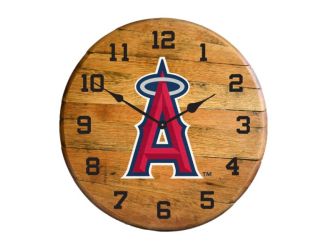 Los Angeles Angels Oak Barrel Clock