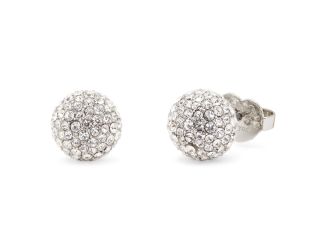 Gift Boxed Beaming Bright Pave Studs - Clear/Silver
