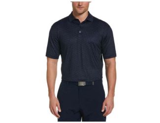 Mens Micro Chev Print Polo-Peacoat-XL