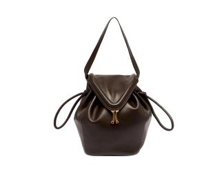 Bottega Veneta Beak Large Shoulder Bag Brown Calfskin Leather Designer Handbag