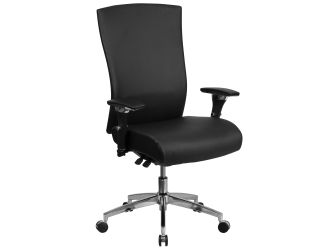Intensive Use 300 lb. Rated High Back Black LeatherSoft Multifunction Chair