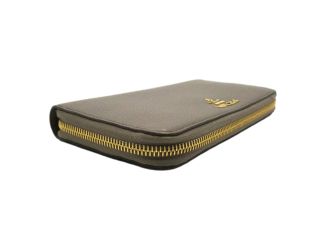 Prada Continental Zip-Around Wallet Saffiano Leather Argilla Grey