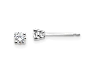 14K White Gold Lab Grown Diamond 1/4ctw 4 Prong Earrings
