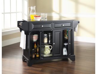 LaFayette Black Granite Top Kitchen Island (Black)