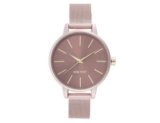 Women's Pink Sunray Dial Mesh Bracelet Watch