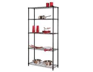 5-Tier 36" Adjustable Shelving Unit Black