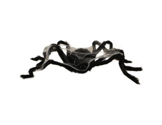 2.5-ft. Spider with Web, Indoor/Covered Outdoor Halloween Decoration, LED Red Eyes, Poseable, Batter