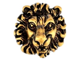 Gucci Distressed Gold Lionhead Brass Brooch