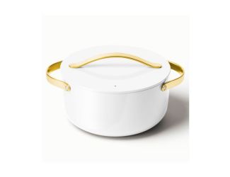 6.5qt Iconics Nonstick Ceramic Dutch Oven White/Gold