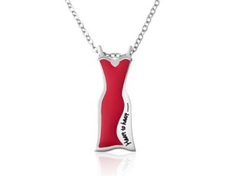 Joyful Sentiments Heart to Heart Red Dress Pendant Necklace