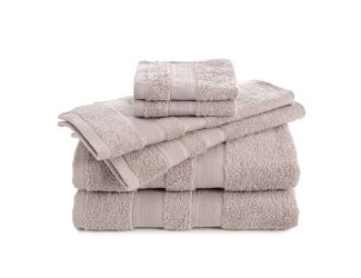 Solid Low Lint 6pc Bath Towel Set Sand
