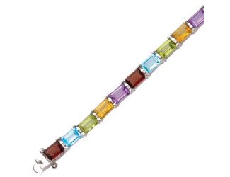 Sterling Silver Multi Gemstone Bracelet