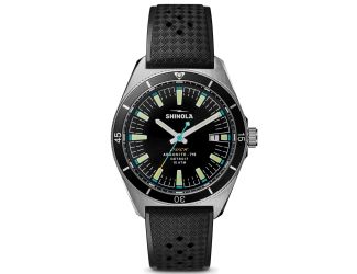 Mens The Duck 1040 Silver & Black Rubber Strap Watch Black Dial