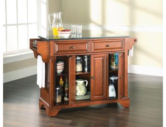 LaFayette Black Granite Top Kitchen Island (Cherry)