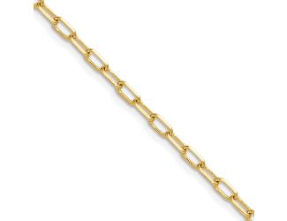 14k 3.0mm Solid Beveled Diamond Cut Paperclip Chain, 20"