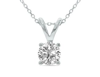 Lab Grown 3/4 Carat Diamond Solitaire Pendant Size 18"