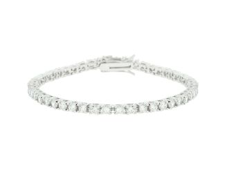 Silver Tone Cubic Zirconia Tennis Bracelet