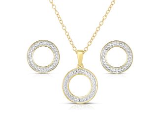 Diamond Geometric Earring & Necklace Set
