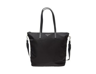 Prada Tessuto Nylon Black Convertible Shopping Tote