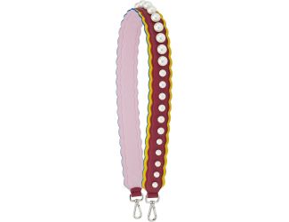 Fendi Strap You Pearl Embellished Black Cherry Lemon Shoulder Strap