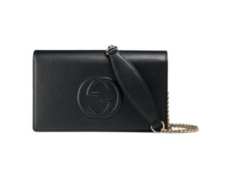 Gucci Soho Wallet on Chain Black Leather Cross Body Clutch Bag