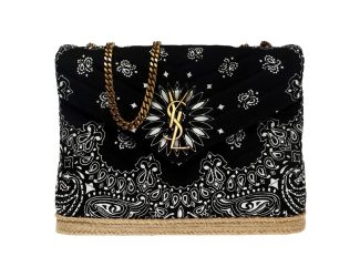 Saint Laurent Loulou Black Paisley Quilted Cross Body Bag