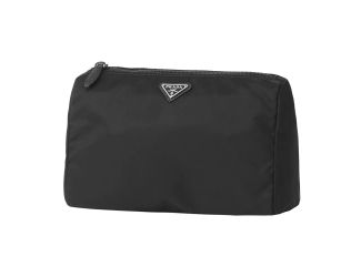 Prada Black Tessuto Nylon Medium Cosmetic Case Clutch