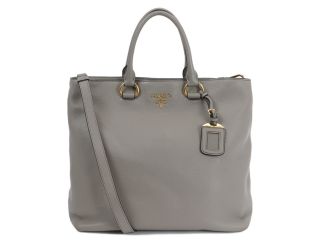 Prada Gray Vitello Phenix Shopping Tote Bag