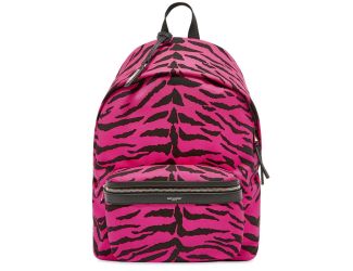 Saint Laurent Unisex Pink Zebra City Backpack