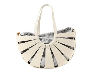 Bottega Veneta The Shell Bag Frost White French Calfskin Shoulder Bag