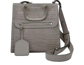 Alexander McQueen The Short Story Grey Croc Print Leather Satchel