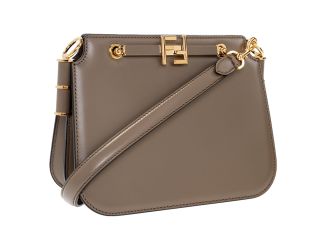 Fendi Touch Taupe Tartufo Leather Shoulder Bag