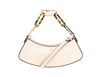 Fendi O'Lock Swing Ivory Calfskin Leather Shoulder Bag