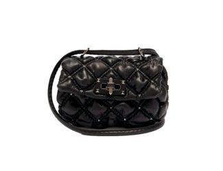 Valentino Garavani Spikeme Black Studded Leather Small Crossbody Bag