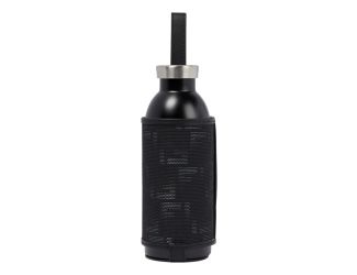 Fendi Roma Black Steel Bottle and FF Woven Canvas Holder Set