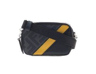 Fendi FF Diagonal Stripe Black Mini Camera Crossbody Bag