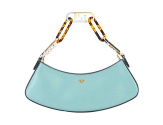 Fendi O'Lock Swing Tiffany Blue Calf Leather Small Hobo Shoulder Bag