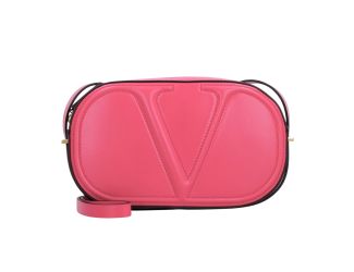 Valentino Garavani VLogo Walk Crossbody Bag Pink Calf Leather Medium